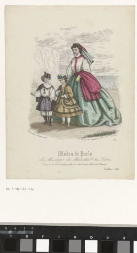 Le Messager des Modistes et des Salons, Parisian Fashions, Journal Aglaja, July 1863, No. 21