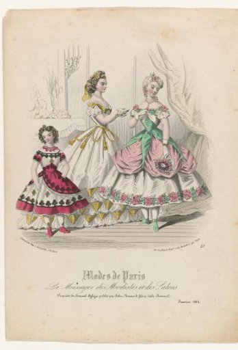 Le Messager des Modistes et des Salons, Parisian Fashions, Journal Aglaja, January 1864, No. 27