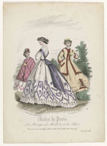 Le Messager des Modistes et des Salons, Parisian Fashions, Journal Aglaja, September 1864, No. 35