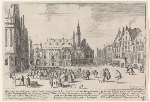 View of the Grote Markt with the Town Hall in Haarlem