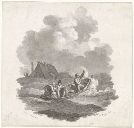 Figures in a Boat During a Flood