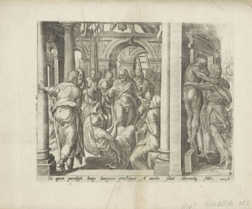 Christ Healing a Paralytic Man Lowered Through the Roof
