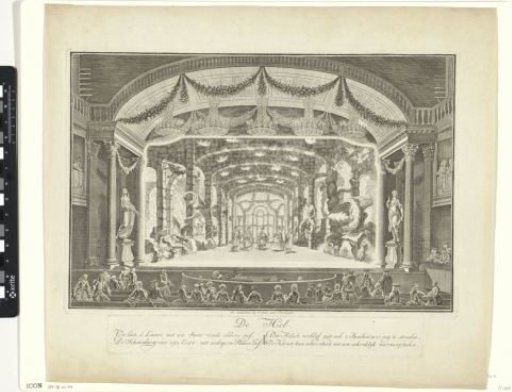 Theatre with stage scenery: Hell