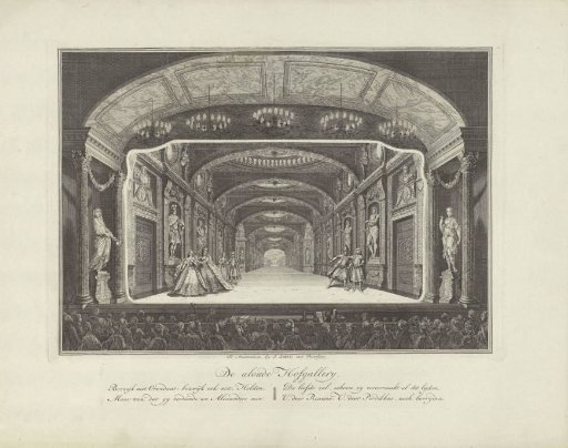 Theatre with stage scenery: The Ancient Court Gallery
