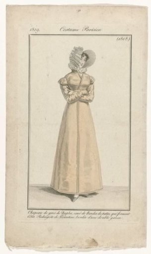 Journal des Dames et des Modes, Costume Parisien, 1819, (1808): Chapeau de gros de Naples (...)