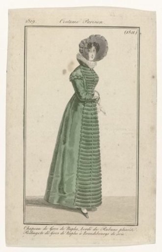 Journal des Dames et des Modes, Costume Parisien, 25 April 1819, (1811): Chapeau de Gros de Naples (...)