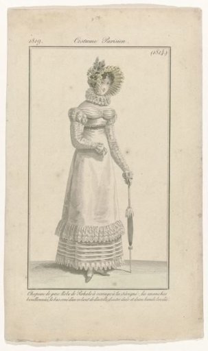 Journal des Dames et des Modes, Costume Parisien, 10 May 1819, (1814): Chapeau de gaz (...)