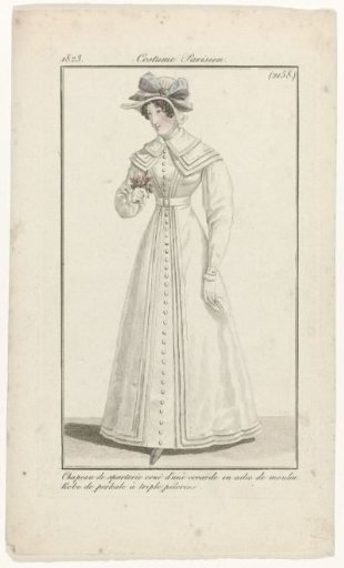 Journal des Dames et des Modes, Parisian Costumes, 1823, (2158): Sparteria hat (...)
