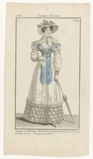Journal des Dames et des Modes, Parisian Costumes, 1823, (2181): Sparteria hat (...)
