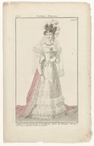 Journal des Dames et des Modes, Parisian Costume, 1825, (2328): Coiffure of the invention (...)