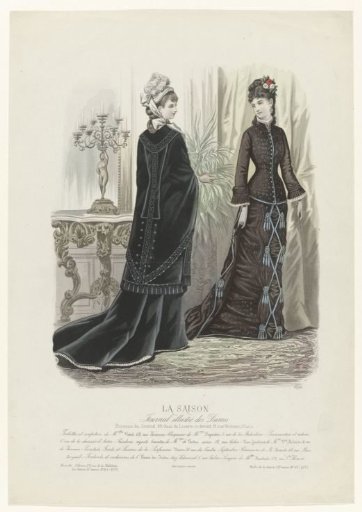 La Saison, Illustrated Journal for Ladies, 1877, 10th Year, No. 24, Pl. 469: Toilettes and Ready-to-Wear (...)