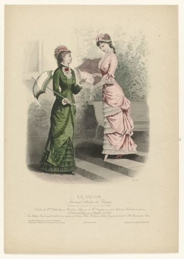 La Saison, Illustrated Journal for Ladies, 1879, No. 560: Toilettes of the Misses Vidal (...)