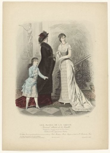 Les Modes de la Saison, Illustrated Journal of the Family, 1880, 10th Year, No. 2, No. 582: Toilettes of the Misses Vidal (...)