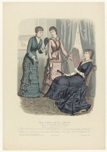 Les Modes de la Saison, Illustrated Journal of the Family, 1880, 10th Year, No. 33, No. 612: Toilettes of Mme Moslard (...)