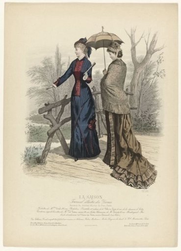 La Saison, Illustrated Journal for Ladies, 1880, 13th Year, No. 7, No. 591: Toilettes of the Misses Vidal (...)