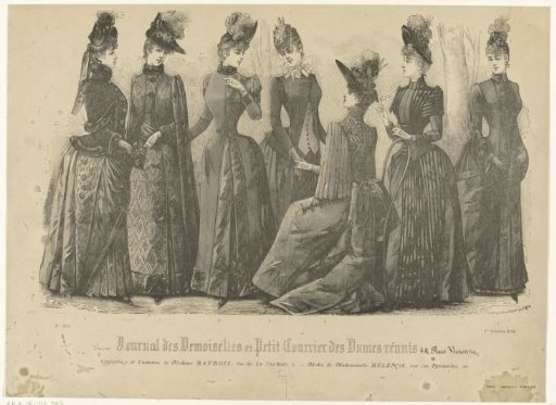 Journal des Demoiselles et Petit Courrier des Dames Réunis, 1 October 1888, No. 1697: Confections and Costumes (...)