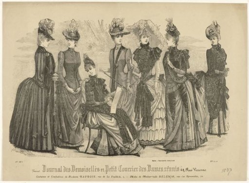 Journal des Demoiselles et Petit Courrier des Dames Réunis, 1 August 1887, No. 4671: Costumes and Confections (...)