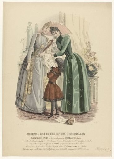 Journal des Dames et des Demoiselles, 1888–1889, No. 2502: Toilettes of Mme MOSLARD (...)