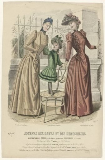 Journal des Dames et des Demoiselles, 1888–1889, No. 2565: Toilettes of Mad.elle MÉRY (...)