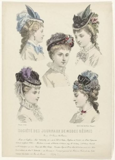 Société des journaux de modes réunis, ca. 1874, No. 156: Fashions and Hairstyles (...)