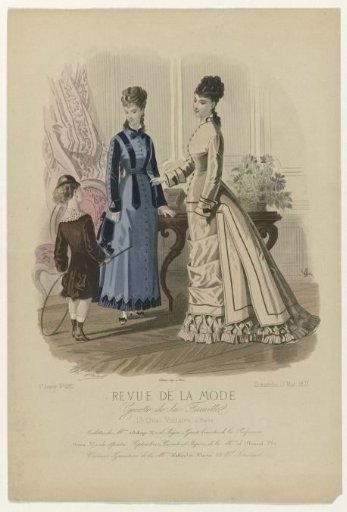 Revue de la Mode, Gazette de la Famille, Sunday, May 13, 1877, 6th year, No. 280: Toilettes of Mme Duboys (...)