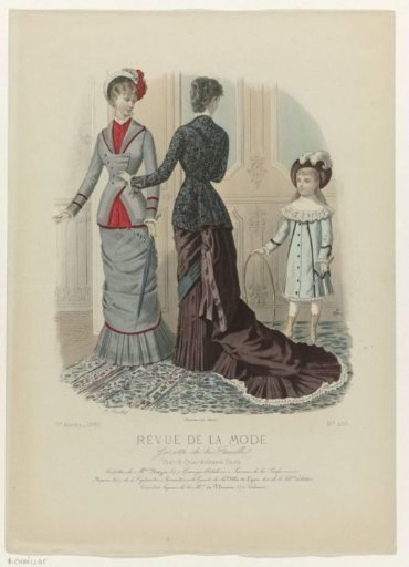 Revue de la Mode, Gazette de la Famille, Sunday, March 28, 1880, 9th year, No. 430: Outfits of Mrs. Bazin (...)