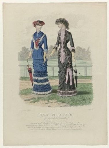 Revue de la Mode, Gazette de la Famille, Sunday, August 15, 1880, 9th year, No. 450: Outfits of Mrs. Cavally (...)