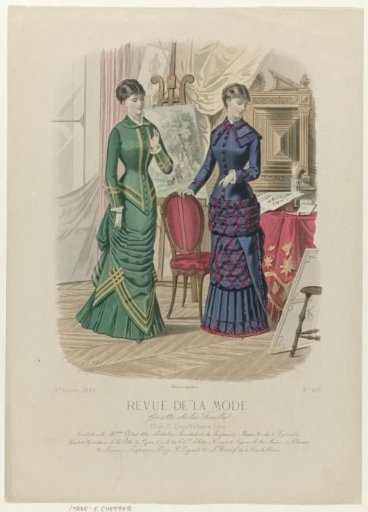 Revue de la Mode, Gazette de la Famille, Sunday, November 14, 1880, 9th year, No. 463: Outfits of the Misses Vidal (...)