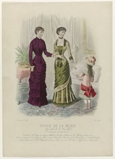 Revue de la Mode, Gazette de la Famille, 1881, 10th year, No. 509: Toilettes of Mme Bazin (...)