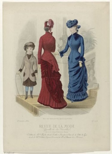 Revue de la Mode, Gazette de la Famille, 1882, 11th year, No. 523: Toilettes of the Ladies Bardé (...)