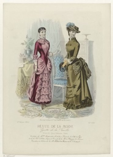 Revue de la Mode, Gazette de la Famille, Sunday, February 26, 1882, 11th year, No. 530: Toilettes of the Misses Vidal (...)