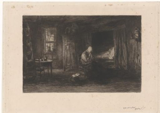 Woman watching over a sick person