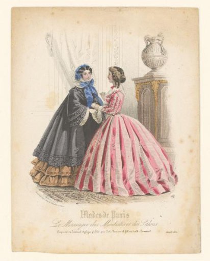 Two women in Parisian fashion in an interior