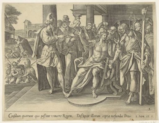 Ahithophel and Hushai with Absalom