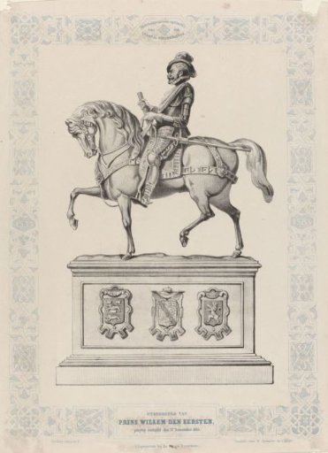 Ruiterstandbeeld van Willem I, prins van Oranje, op het Noordeinde te Den Haag