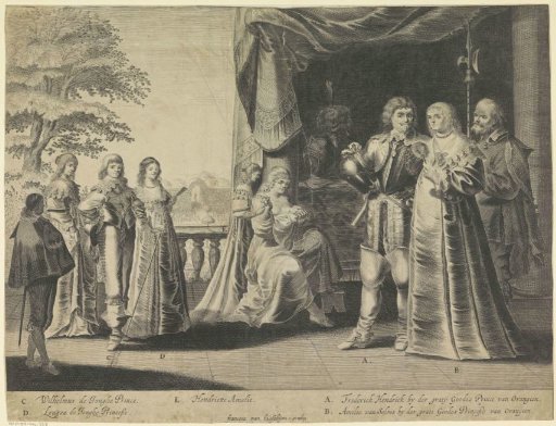 Family portrait of Frederick Henry, Prince of Orange, Amalia of Solms, and their children