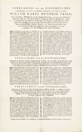 Text accompanying the portraits of William IV, Prince of Orange-Nassau, Anna of Hanover, and Maria Louisa of Hesse-Kassel