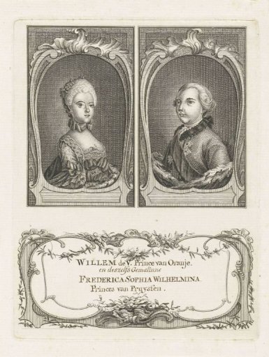 Portraits of Wilhelmina of Prussia and William V, Prince of Orange-Nassau