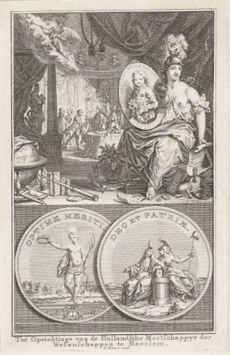 Allegory on the Founding of the Hollandsche Maatschappij der Wetenschappen, 1752