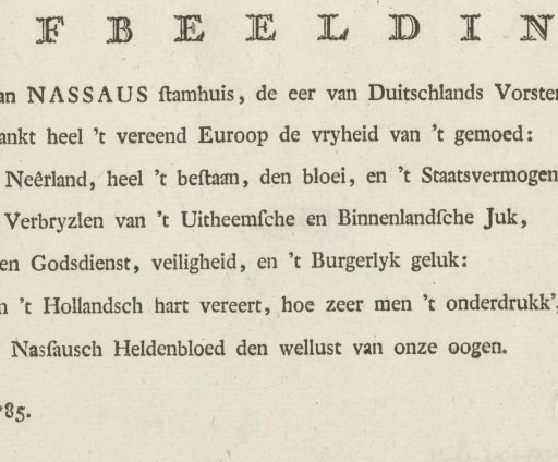 Text accompanying the portrait of William V, Prince of Orange-Nassau