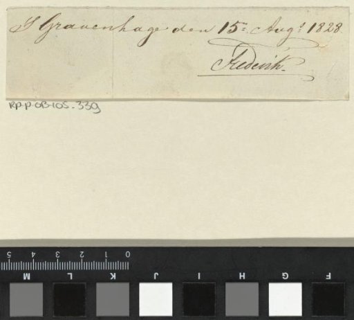 Signature of Frederick, Prince of the Netherlands