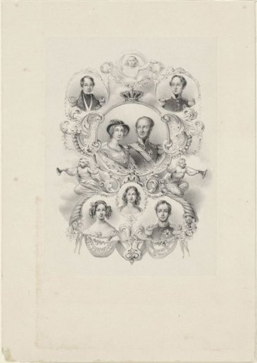 Portraits of William II, King of the Netherlands, Anna Pavlovna Romanova, and their children