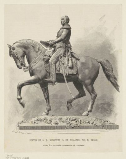 Equestrian statue of William II, King of the Netherlands, on the Place Guillaume II in Luxembourg