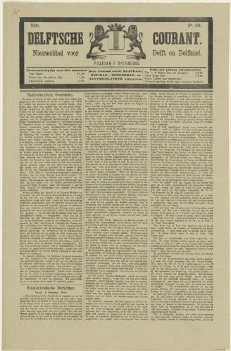 Newspaper with an article on the funeral of William III, King of the Netherlands, on 4 December 1890