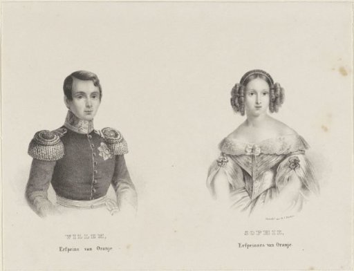 Portraits of William III, King of the Netherlands, and Sophie of Württemberg