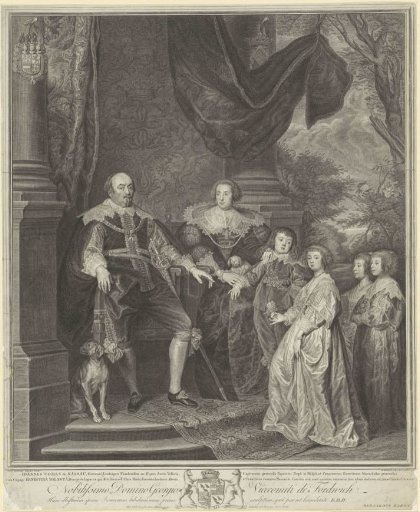 Family portrait of Johan VIII, Count of Nassau-Siegen, Ernestine Yolande de Ligne, and their children