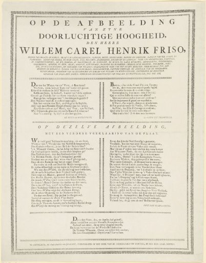 Text accompanying the portrait of William IV, Prince of Orange-Nassau