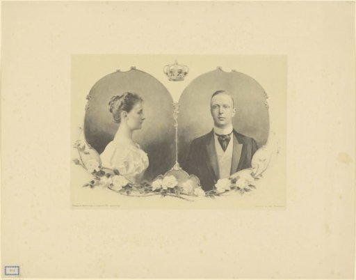 Portraits of Wilhelmina, Queen of the Netherlands, and Hendrik of Mecklenburg-Schwerin