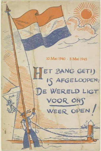 Commemorative plate in honor of the liberation of the Netherlands on May 5, 1945