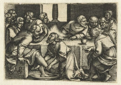 Peter protests when Christ washes his feet